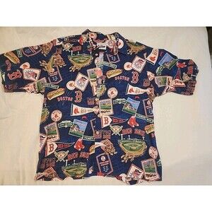 Reyn Spooner MLB Boston Red Sox Button Front Hawaiian Shirt Men's 2XL